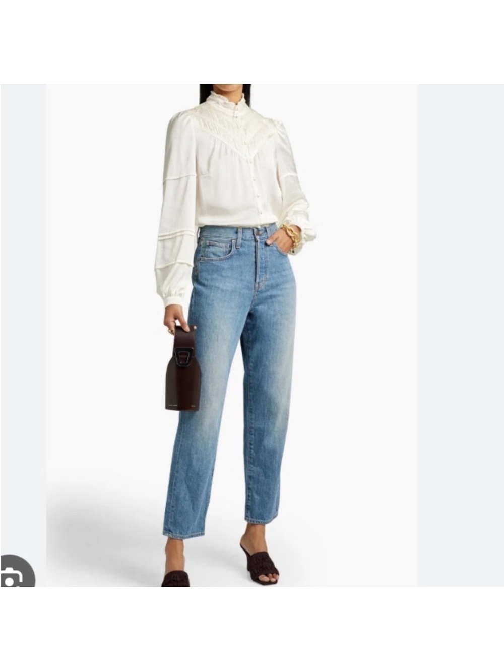Veronica Beard Light Blue Blake High-Rise classic Straight Leg Jeans - Picture 2 of 6